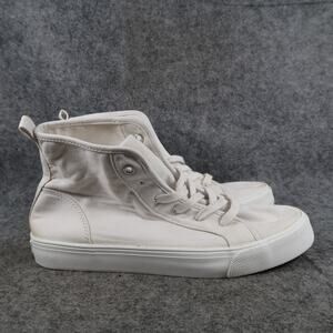 Old Navy Shoes Big Kids 5 Casual Sneakers High Top Canvas Lace Up White Trainers